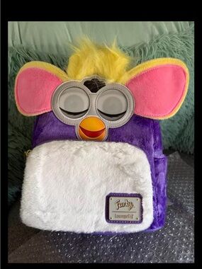 Loungefly Plush Furby Mini Backpack - Purple/Pink/Yellow/White